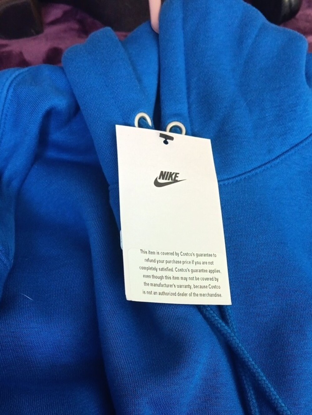 Nike Blue Pullover Hoodie with White Swoosh - Picture 4 of 4